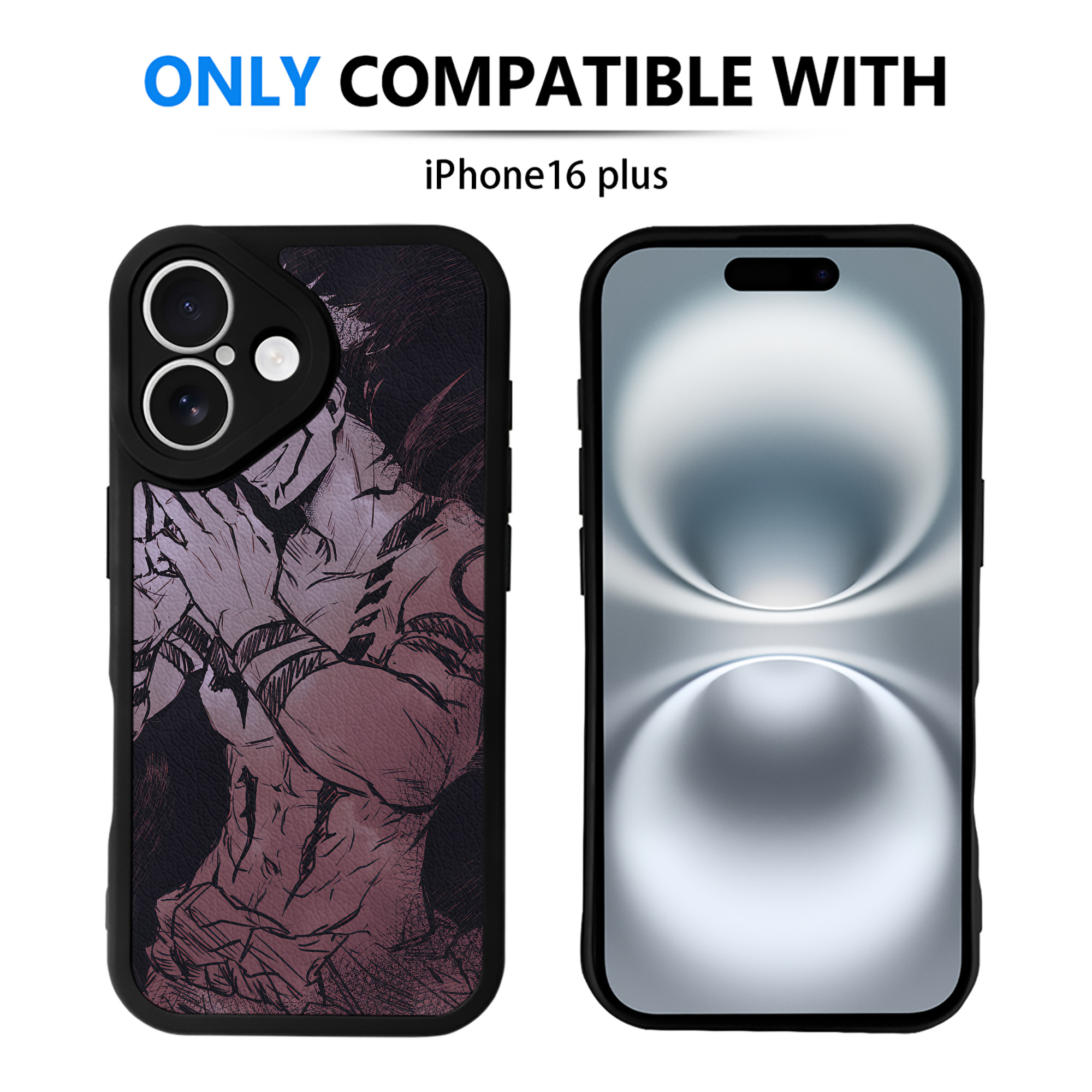 （画像用） 呪術廻戦 Jujutsu Kaisen 【iPhone 16シリーズ対応】シリコンスマホケース（レザー調） 材質：シリコン